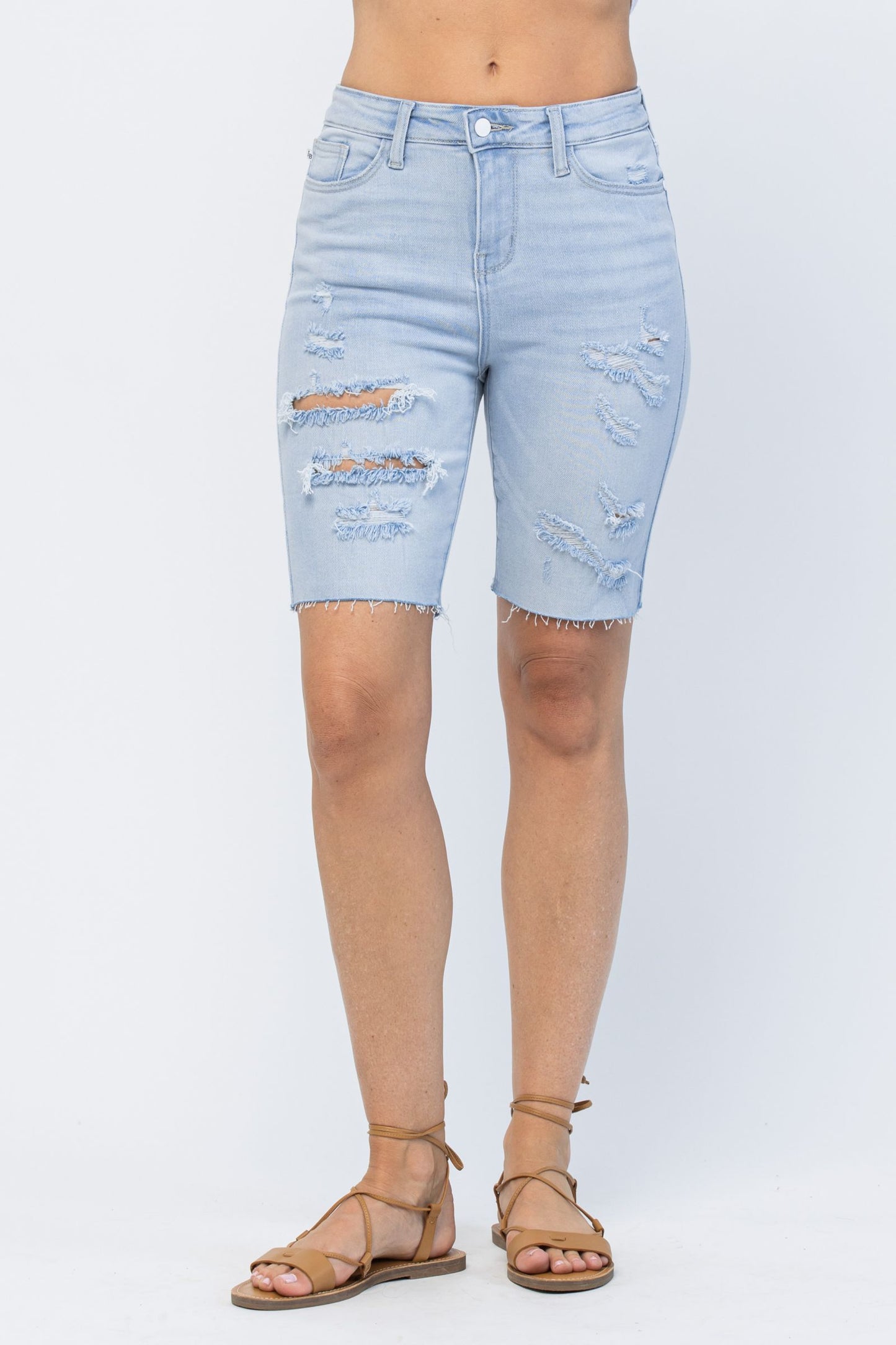 Judy Blue High Waist Destroyed Cut Off Bermudas