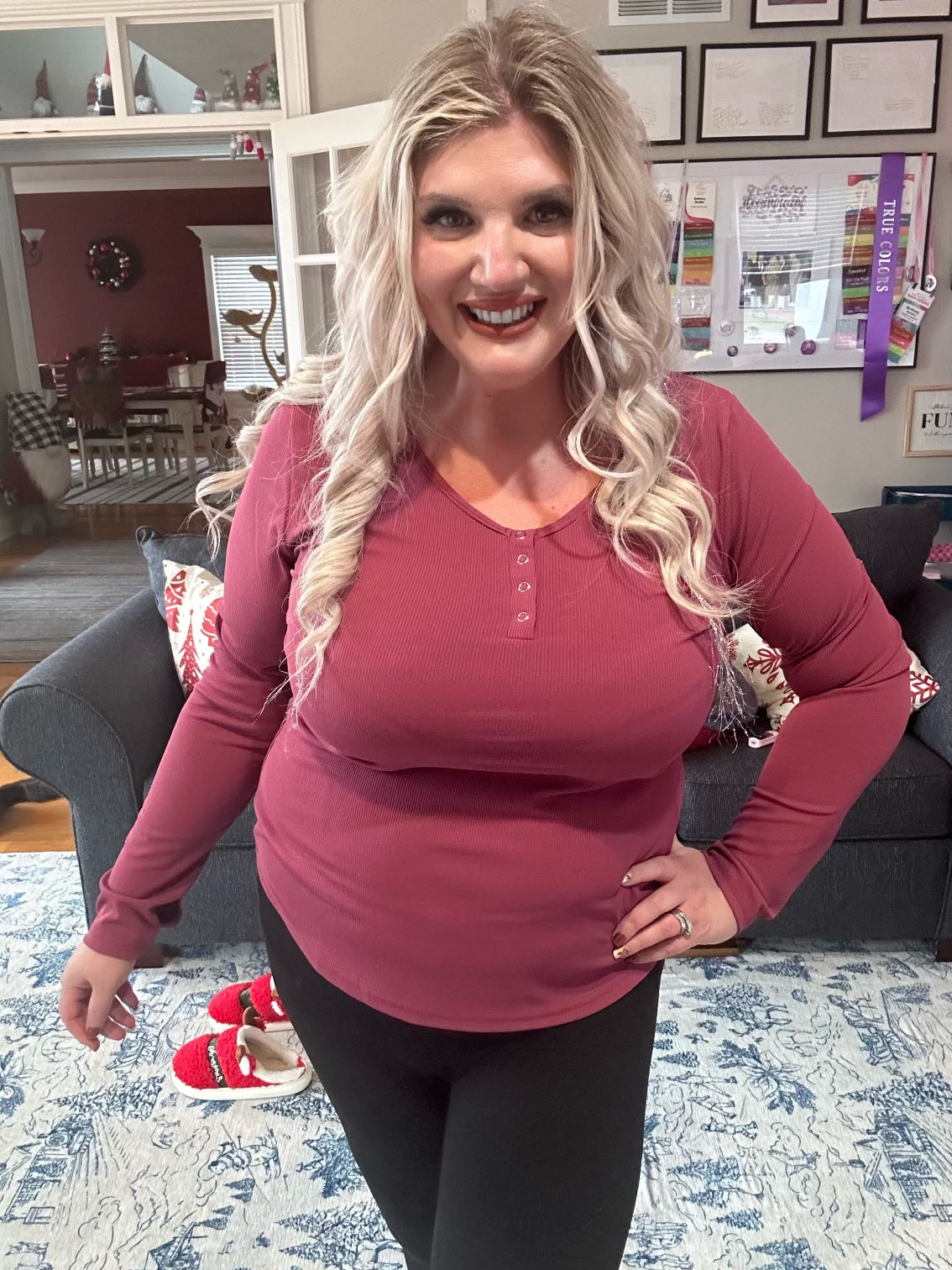 Plum Fall Brooklyn Snap Henley Top