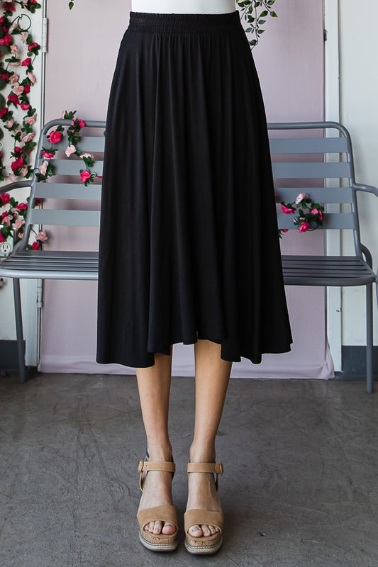 Black Maxi Skirt with Pocket and Waist Band