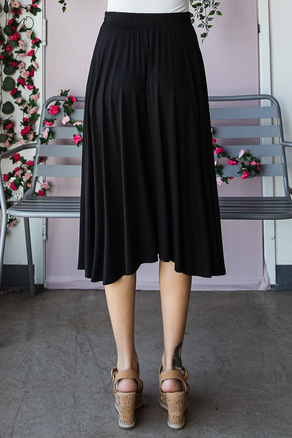 Black Maxi Skirt with Pocket and Waist Band