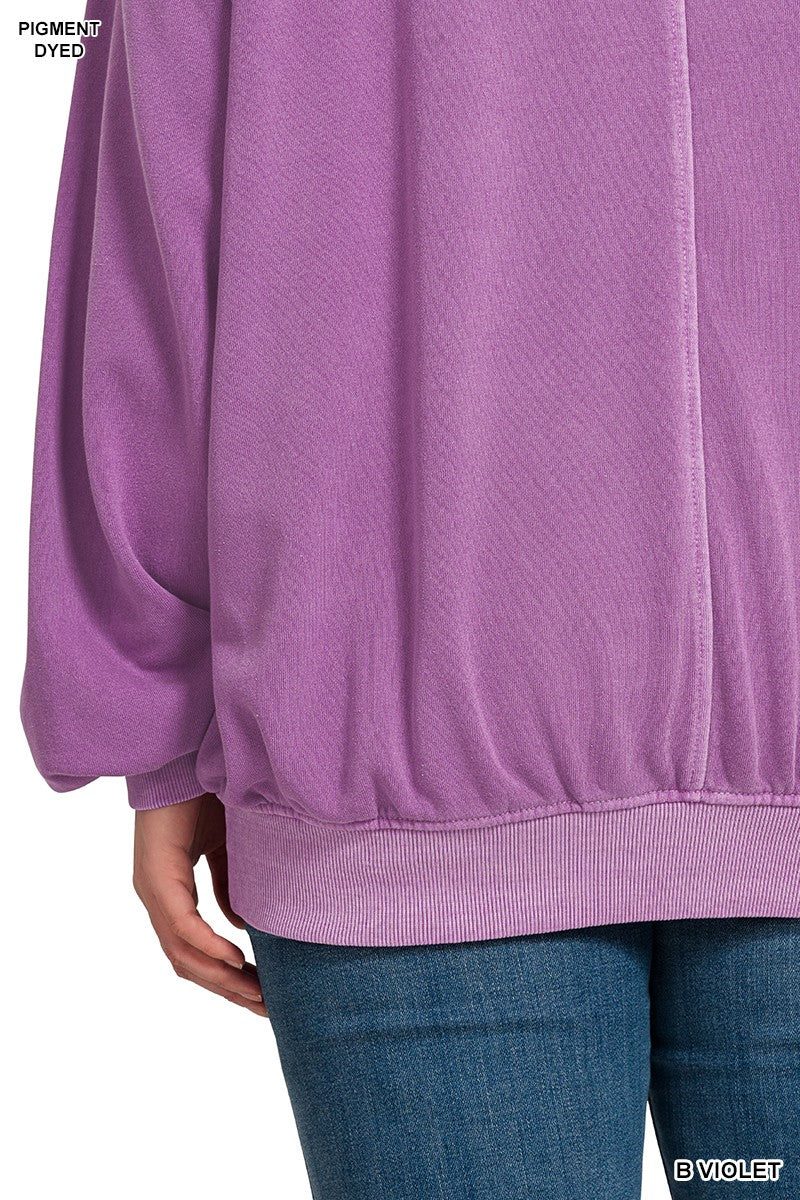 Violet Soft Fleece Pigment Dye Pullover