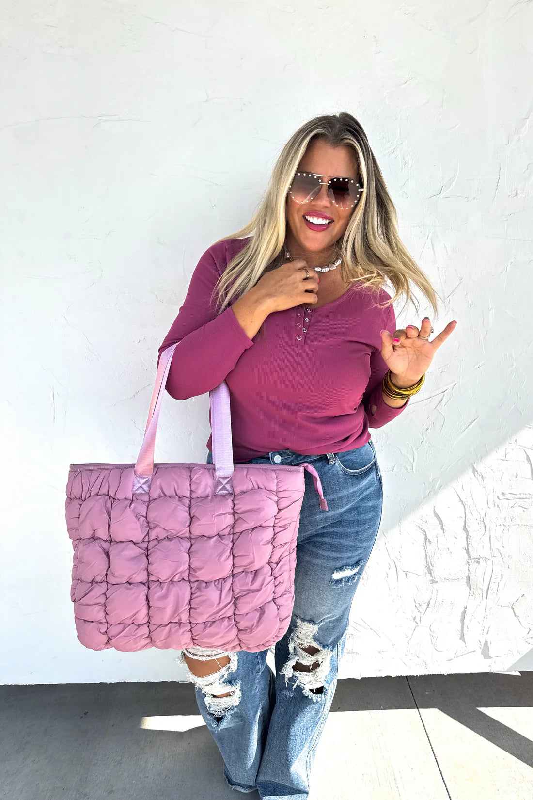Plum Fall Brooklyn Snap Henley Top