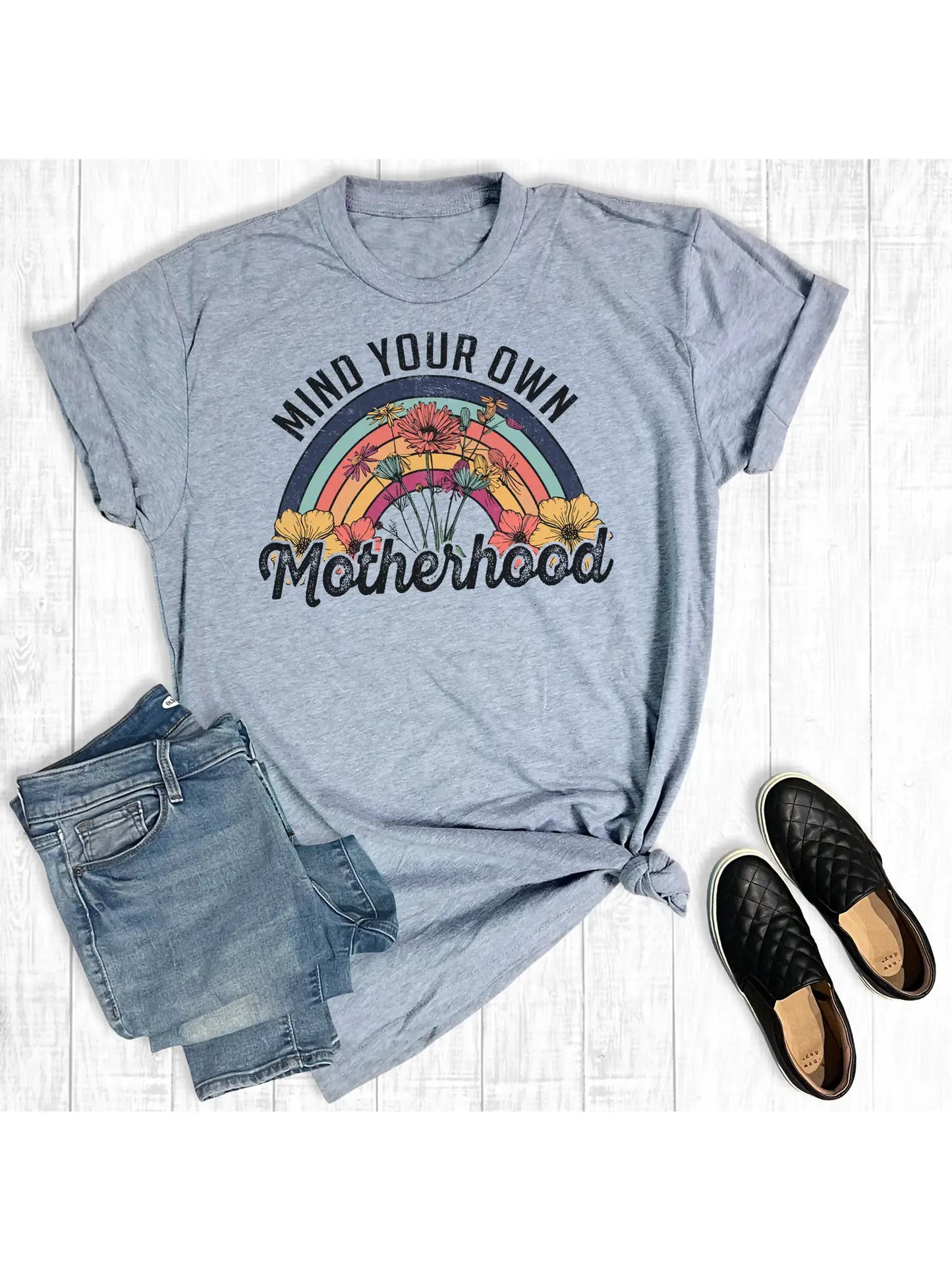 Mind Your Own Motherhood Rainbow Graphic Tee