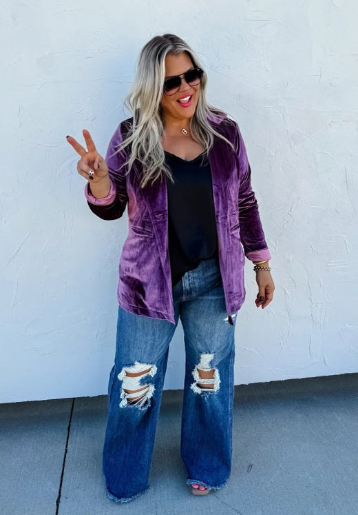 Purple Nyx Velvet Blazer