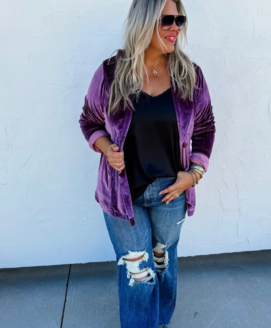 Purple Nyx Velvet Blazer