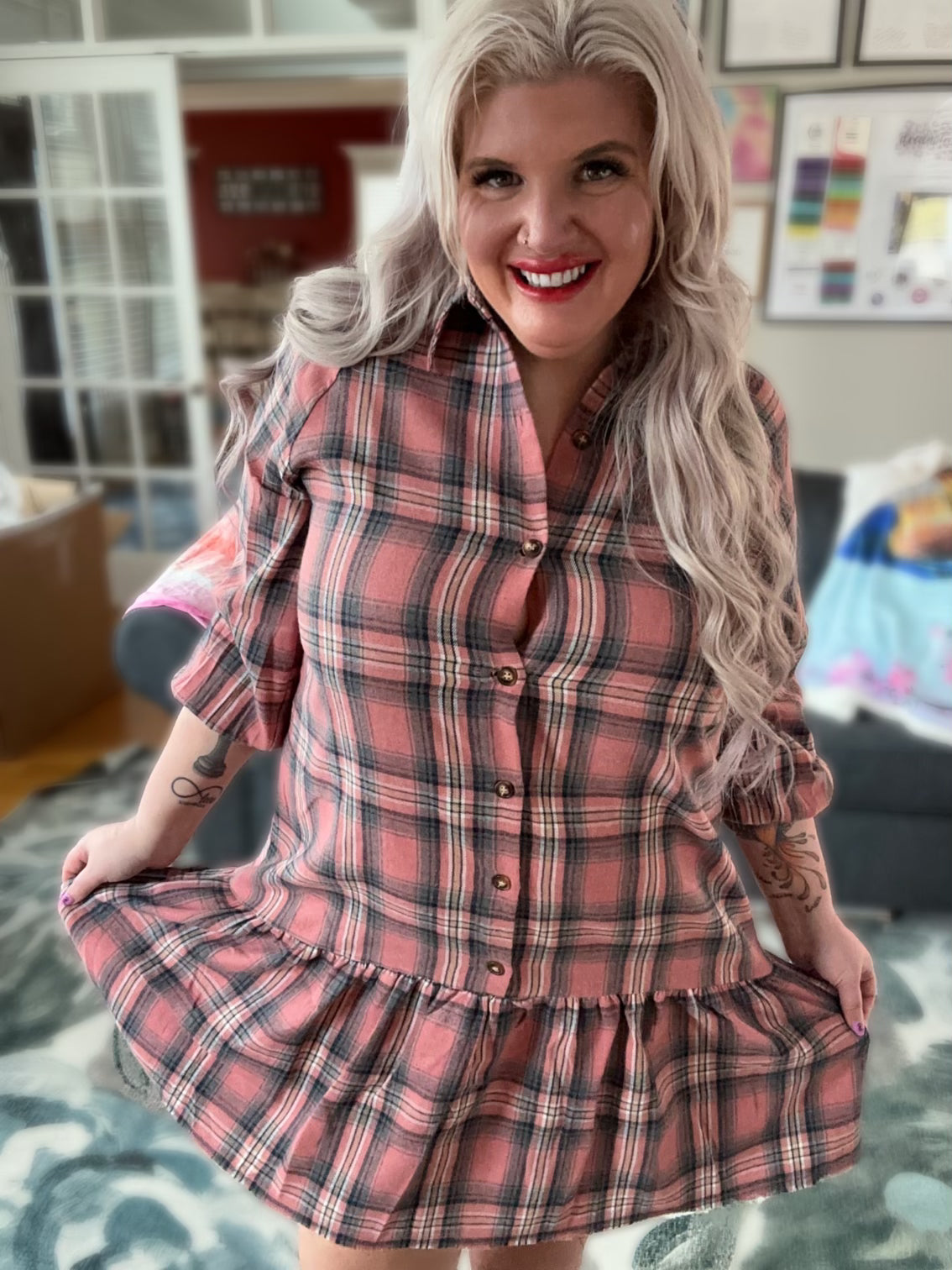 Pink Maxwell Plaid Dress