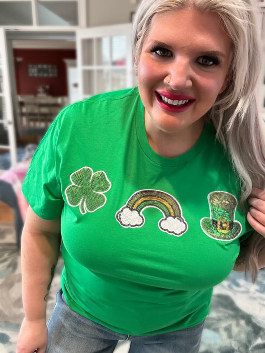 Kelly Green Sparkle St. Patrick’s T-Shirt