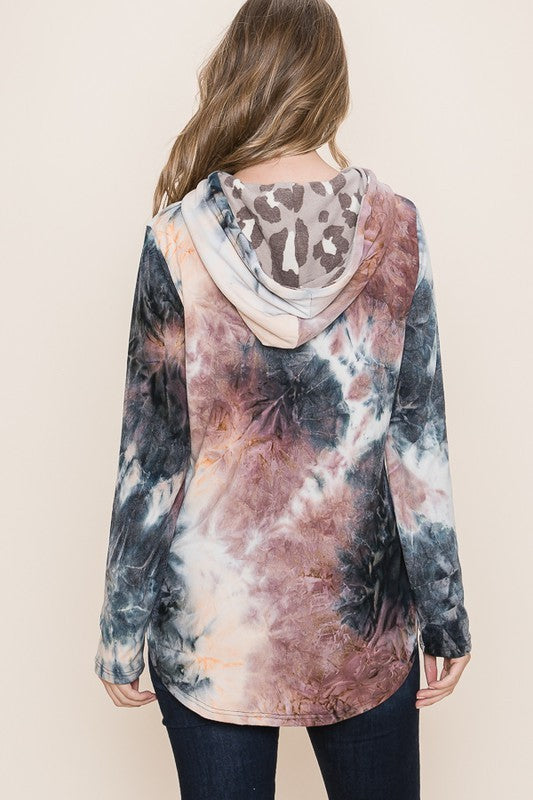 Wine Tiedye Long Sleeve Hoodie